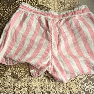 Pink And White Striped Shorts